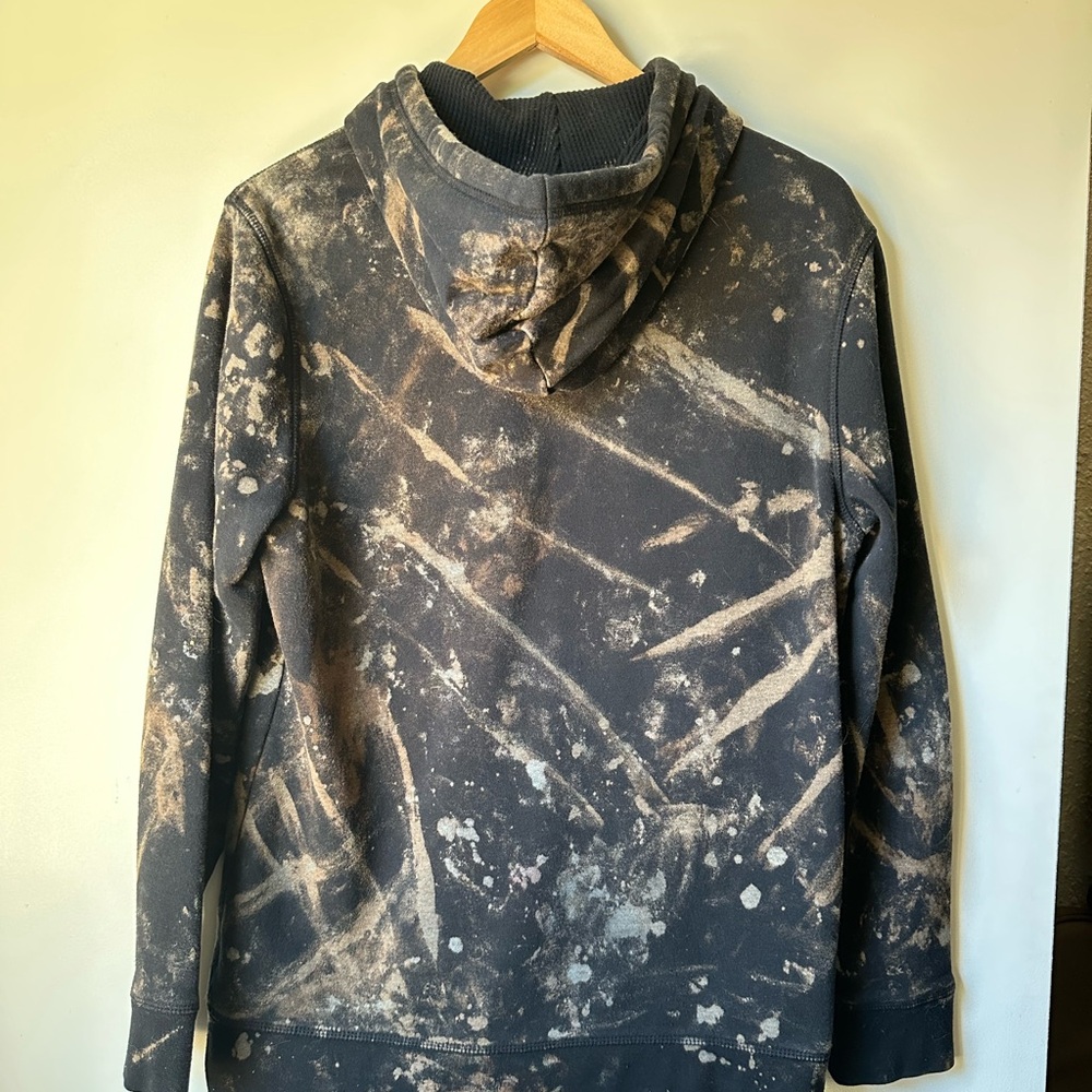Club Room Acid Wash / Dyed Bleached Zip-Up Hoodie